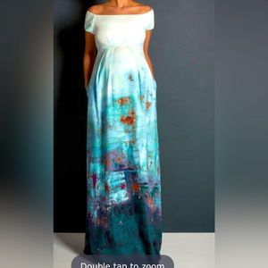 Maternity gown - ARIA GOWN, Aquatic Ombré - ARIGAO